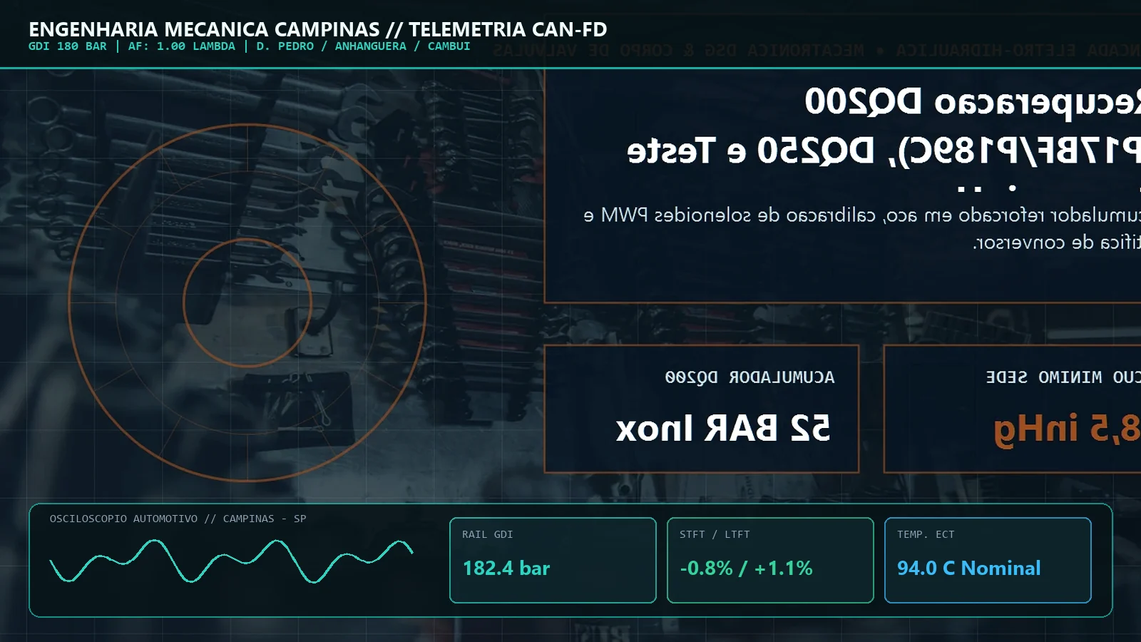 Centro de engenharia mecânica automotiva e diagnóstico com osciloscópio em Campinas